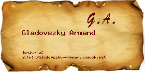Gladovszky Armand névjegykártya